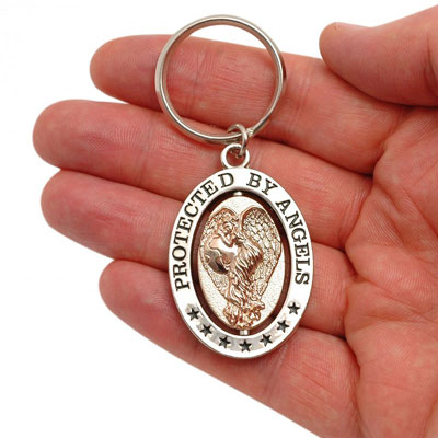 Protected By Angels Keyring